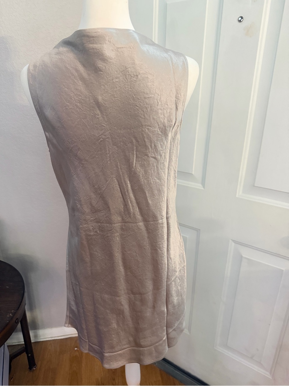 Banana Republic Slippery Smooth Sleeveless Shift Dress in Taupe